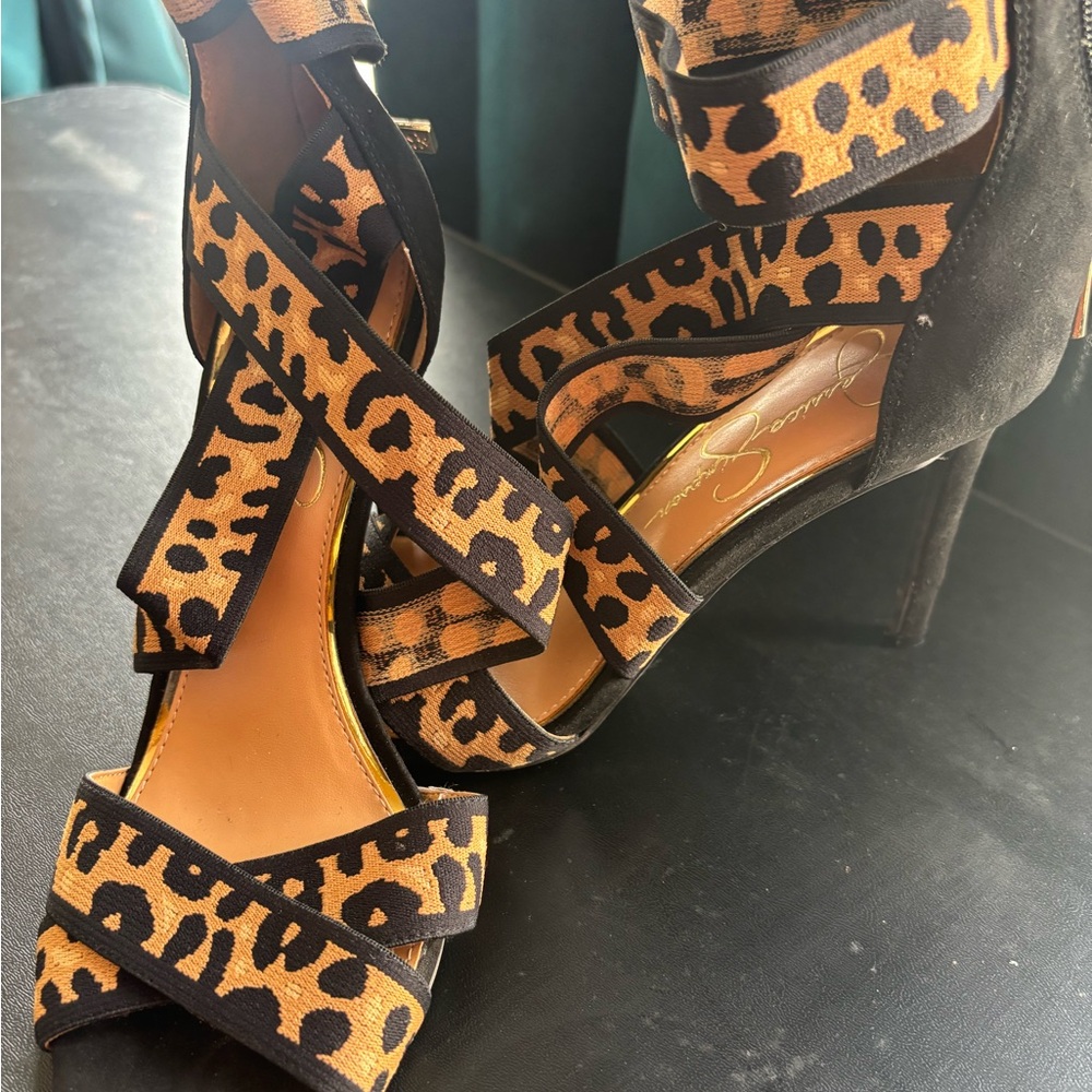 Leopard Print Strappy Heels